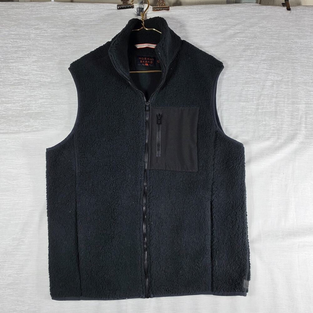 The Normal Brand Vest Mens Medium Black Fleece Outerwear